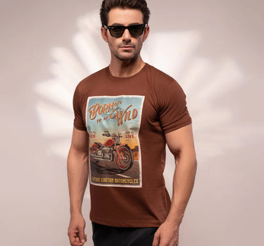 Regular Fit Graphic Tee (Brown)