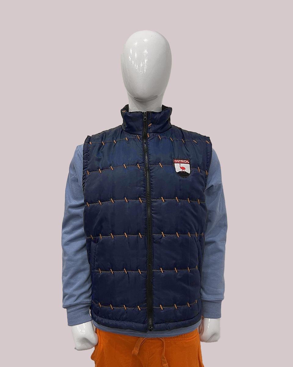 Blue Puffer Contrast Stitch