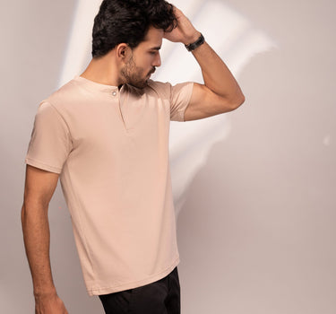 Basic Henley Tee (Beige)