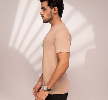 Basic V-Neck T-Shirt (Beige)