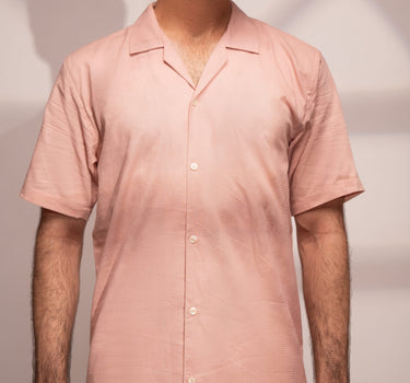 Textured Cuban Shirt ( Pink )