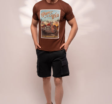 Regular Fit Graphic Tee (Brown)