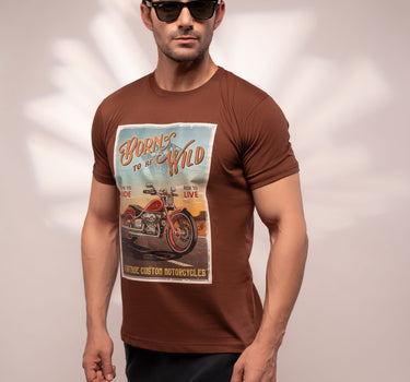 Regular Fit Graphic Tee (Brown)