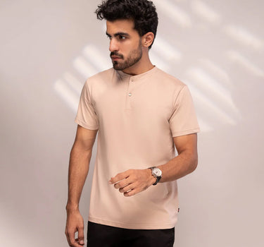 Basic Henley Tee (Beige)